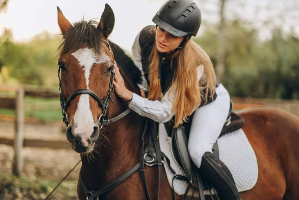 Rider bonding with a horse