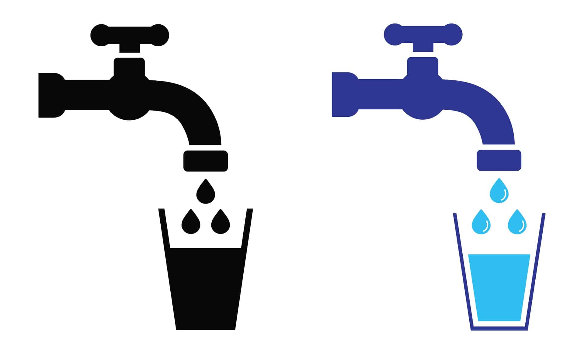Wasserhahn mit Glas Illustration | Entkalkungsanlage